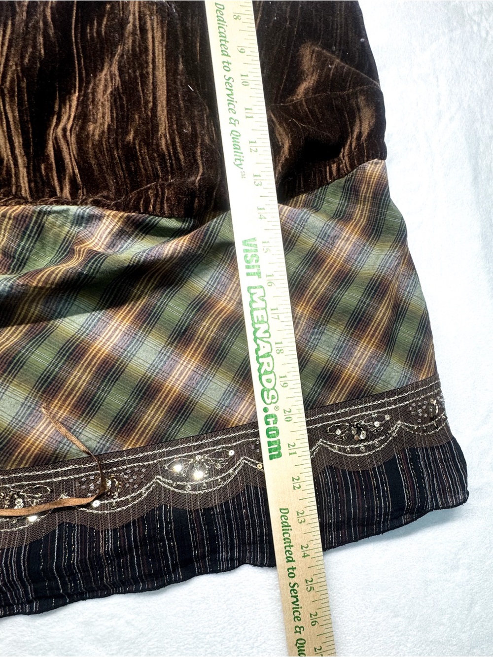 Venezia Y2K Velvet Plaid Cami Top Size 24 Boho Grunge - Picture 5 of 10